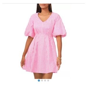 1State Pink Gingham dress